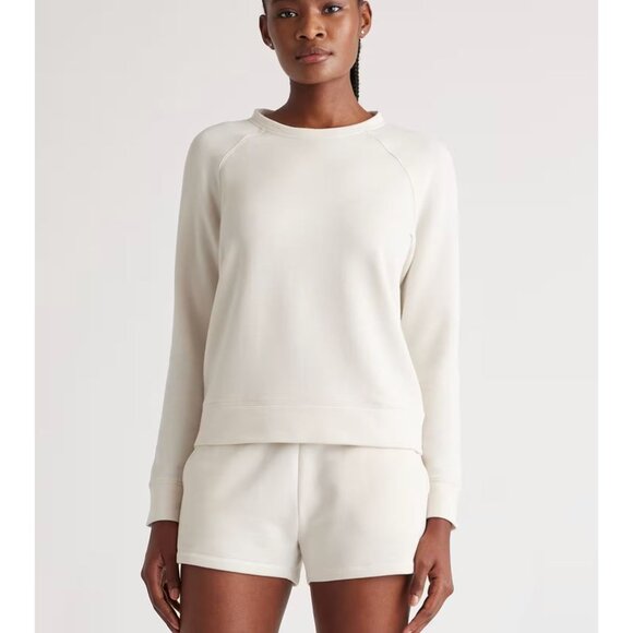 Quince NWT SuperSoft Fleece Crewneck Sweatshirt Off White Size XL - Picture 1 of 10